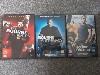 Bourne Trilogy: Identity Supremacy Ultimatum 3 Movie DVDs • £5