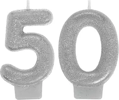 Sparkling Celebration Over Hill 50th Birthday Party Decoration Numeral Candles • £7.20