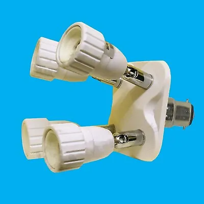 £16.99 • Buy 1x B22 To 4xGU10 From 1 Light Bulb Socket Converter Splitter Adaptor Lamp Base