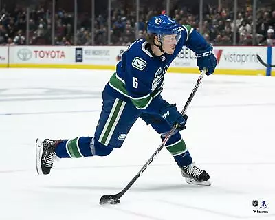 Brock Boeser Vancouver Canucks Unsigned Blue Jersey Shooting Photo • $24.99