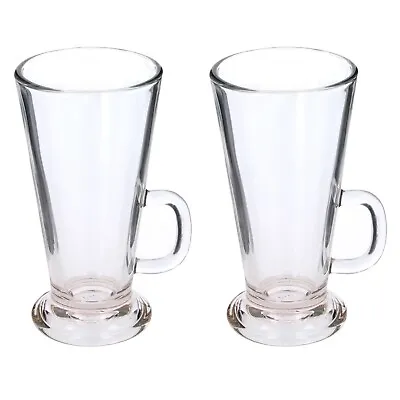 Tall Latte Glasses Coffee Cappuccino Tea Hot Chocolate Glass Cups Mugs 240ml • £7.25