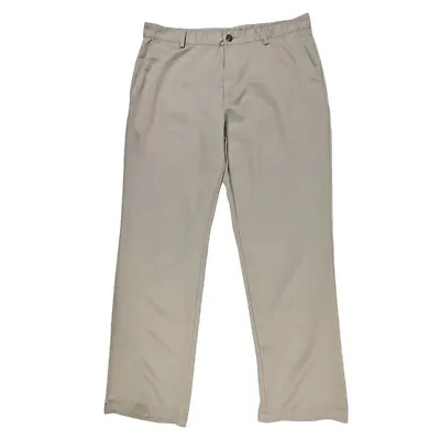 Adidas ClimaLite Golf Pants Men's 36 X 34 Beige Flat Front Regular Straight Leg • $16.95