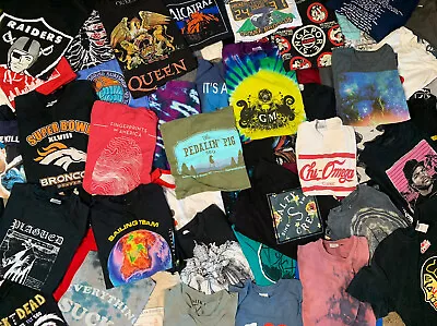 5 T-Shirt Lot Random Sports Bands Movies VTG Pop Culture Streetwear WWE Nike Art • $30