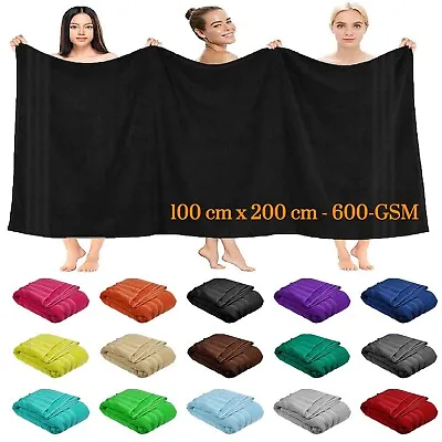 Extra Large Super Jumbo Bath Sheets 100% Egyptian Cotton Big XL Towels 100x200cm • £9.68