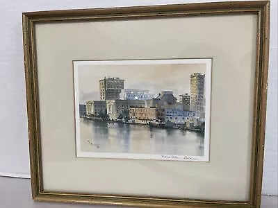 Mary Ellen Golden SC Cityscape Lithograph Hand-Signed Watercolor Artist Framed • $70.16