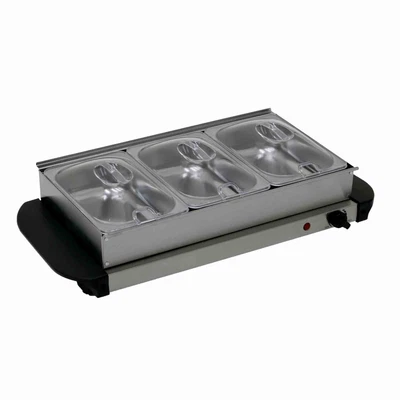 £44.99 • Buy 3x 2.5L Large Electric 3 Section Buffet Food Warmer Hot Plate Server