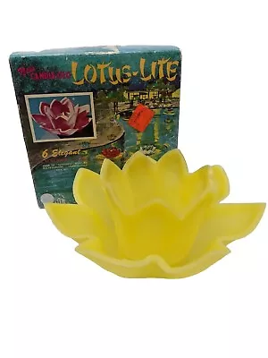 Vintage Lotus Lite Yellow Floating Pool Candle-Glo California Colors Mid Century • $21.15