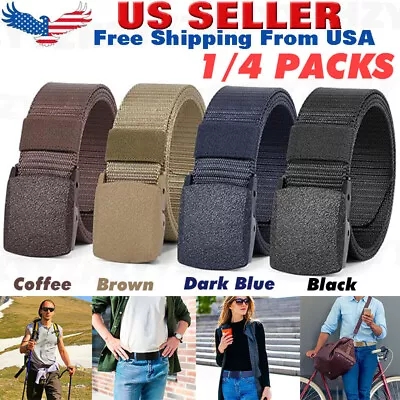 Men Casual Military Tactical Army Adjustable Quick Release Belts Pants Waistband • $5.77