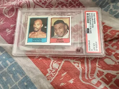 1987 Supersport Panini Mike Tyson Hagler Foil 109A-B Italian PSA 6 Boxing Card • $299.99
