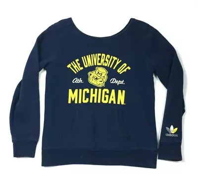 Adidas Michigan Wolverines L/S Sweatshirt Classic Logo Hand Pouch Women's L • $24