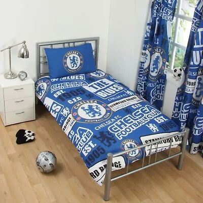 Chelsea FC Gift Patch Reversible Single Bedding Set Duvet Cover & Pillowcase • £19.95