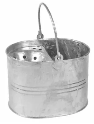 Heavy Duty Large Metal Mop Bucket Galvanised Strong 12L Litre Capacity Cleaning • £14.04