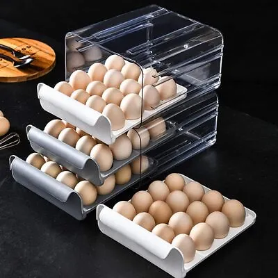 £9.95 • Buy 32 Grids Egg Holder Boxes Tray Storage Box Eggs Refrigerator Container Case