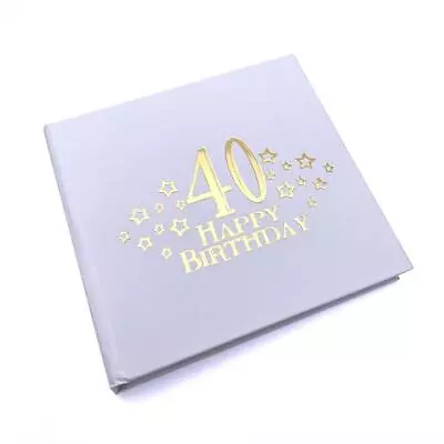 40th Birthday Photo Album For 50 X 6 By 4 Photos Gold Print FLPVPR • £14.99