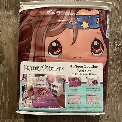 Vintage BE YOURSELF- Precious Moments Toddler Bed Bedding 4 Piece Set NEW! • $25