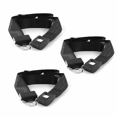 Chevy Impala 1965 - 1970 Standard 2pt Black Lap Bench Seat Belt Kit - 3 Belts  • $59.95