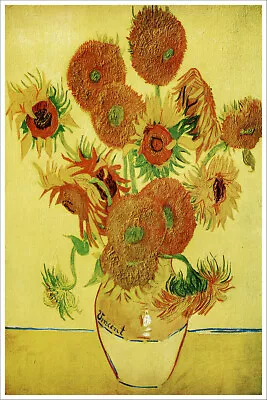 Artist Vincent Van Gogh Fine Art Poster Print Of Painting Still Life Sunflowers • $9.99