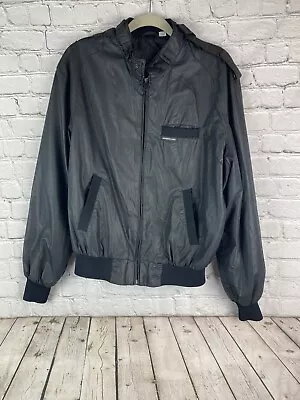 Vintage Members Only Black Jacket Rainbow Tag 80s 90s Mens 40 Cafe Racer • $19.95