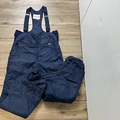 Slalom Ski Bib 34 Blue Mens Overall Snow Pants Vintage Actual 32X29 Stained A63 • $22