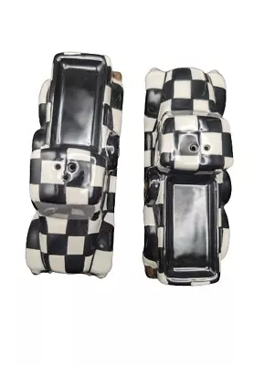 Mackenzie Childs Courtly Truck Ceramic Salt And Pepper Shakers 4.5 X 1.5  X1.75  • $40.96