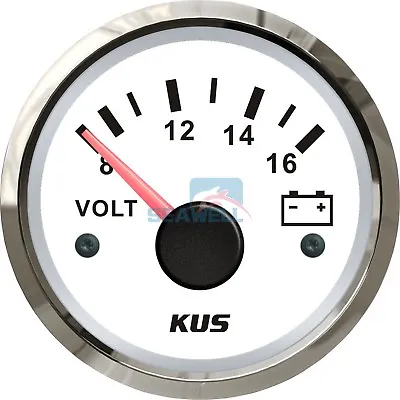 KUS Voltmeter Battery Gauge Electrical For Boat Car Truck Marine Stainless 8-16V • $22.99