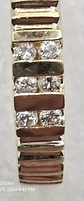 Men's 14k Y/gold 6-Diamond Ring/Band Aprox 1/3 CT  6 Gram's Size 9.5 • $341.96