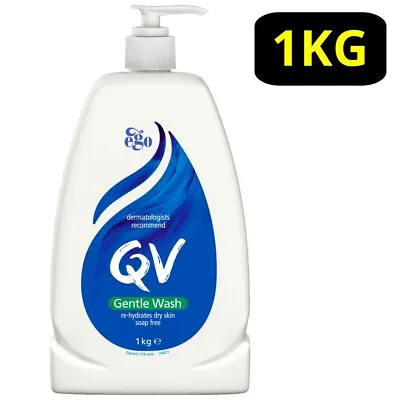 QV Gentle Wash 1KG Pump Rehydrates Dry Sensitive Skin Soap Free Ego 1L 1 Litre • $22.31