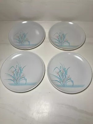 Lot Of 4 White BrookPark Melmac MCM Leaves Of Grass 6  Dessert Plates Melamine • $9.95