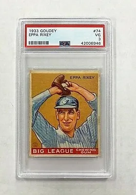 1933 Goudey Eppa Rixey #74 RC PSA VG 3 Cincinnati Reds HOF • $300