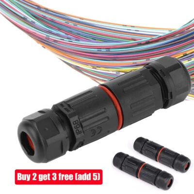 £2.86 • Buy 2 Pin Pole Core Joint Outdoor IP68 Waterproof Electrical Cable Wire Connector