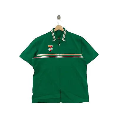 Vintage 90’ 7 ELEVEN WORKER Convenient Store Green Uniform Shirt Casual • $100