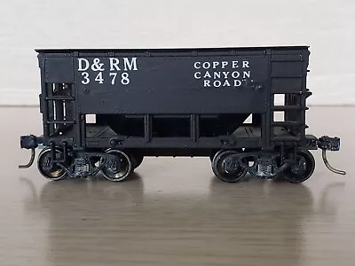 HO Scale Ore Car Copper Canyon Road D&RM 3478 Black Coal Hopper • $10.95