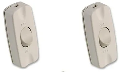 2 X ROCKER Table Lamp Light Switch White Cable On Off 2 Amp 240V Torpedo INLINE • £3.79