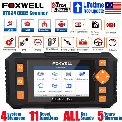 FOXWELL Automotive Diagnostic ABS SRS TPMS Oil Reset Scanner OBD2 Code Reader US • $159