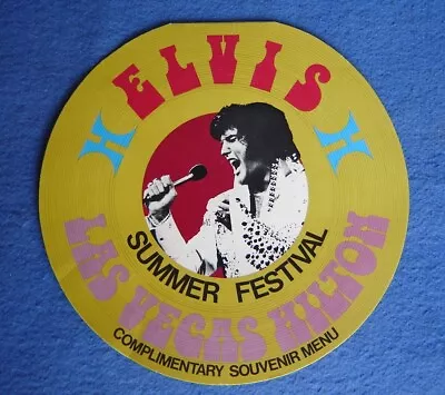 Elvis Presley Las Vegas Hilton 1973 Summer Festival Complimentary Souvenir Menu • $49.44