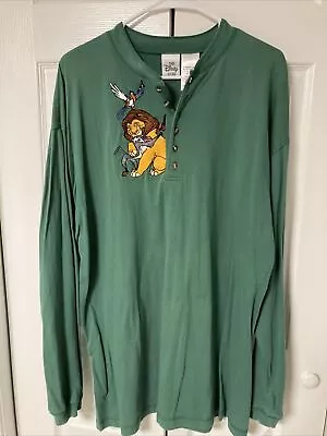 VTG 90s The Lion King Simba Disney Store Long Sleeve Embroidered T-Shirt Men XL • $40