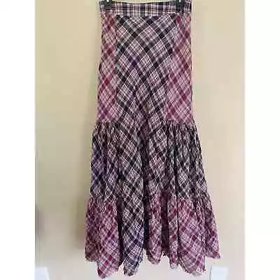 NWT Natural Life Patchwork Skirt Madras Dolly Plaid Size Medium Boho Festival  • $49.99