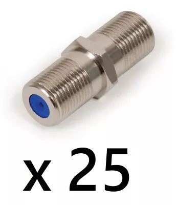 25 PACK Female 3GHz F81 Barrel Connectors FITS ALL COAX CABLES Wire RG6 F Splice • $13.85