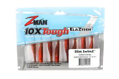 Zman Soft Lure Slim SwimZ 2.5 Inch 8/Pack Calico Candy (9412) • $20.90