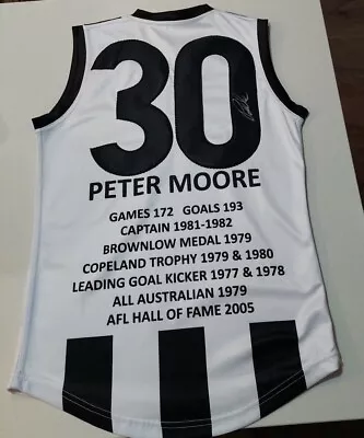 New Collingwood Magpies Peter Moore Hand Signed Football Jumper • $155
