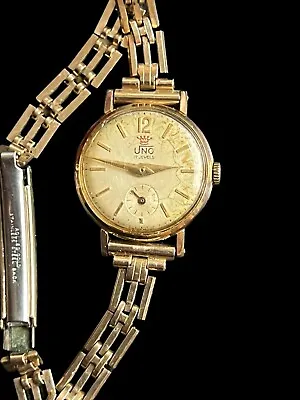 Rare Uno 17 Jewel Mechanical Ladies Watch Rolled Gold Watch For Spares • £65