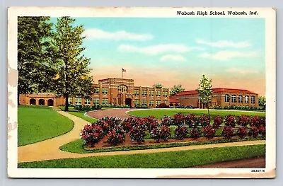 Wabash High School Indiana Vintage IN Postcard • $2.39