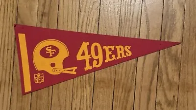 NFL Vintage Old Felt Flag Pennant 1970s 12x5 San Francisco 49Ers Football Helmet • $14.24