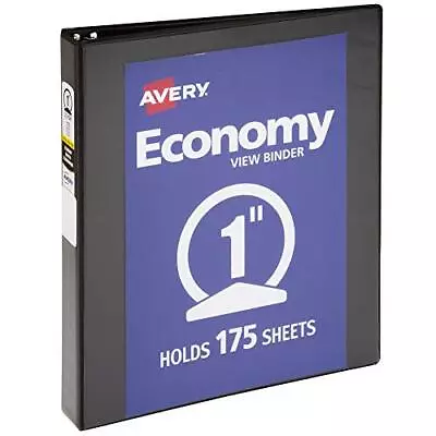 	Economy View 3 Ring Binder 1 Inch Round Rings 1 Black Binder 05710	 • $14.80