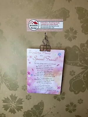 Grave Card IN LOVING MEMORY OF A SPECIAL FRIEND Waterproof • £2.50