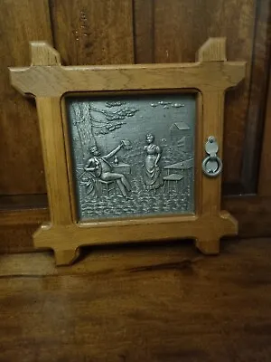 Vintage Frieling Zinn Germany Pewter & Wooden Picture ? • £18