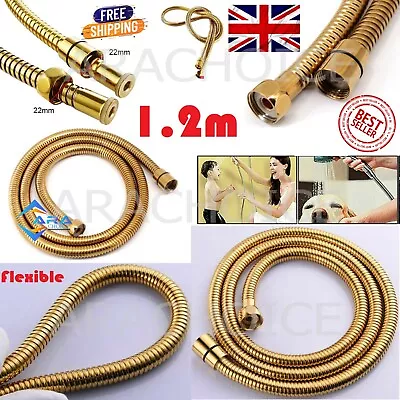 1.2m Stainless Steel Flexible Shower Hose Pipe Bathroom Pressure Bath Tap Head • £7.95