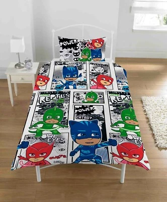 £14.99 • Buy PJ Masks Single Bedding Set Reversible Duvet Cover Poly Cotton 