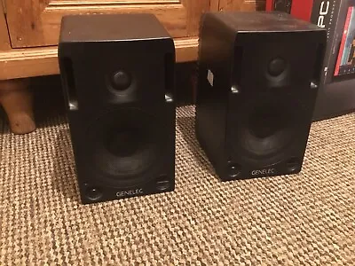 A Pair Of Genelec 1029A Active Monitors Black-  1 Working - Great Condition • £320