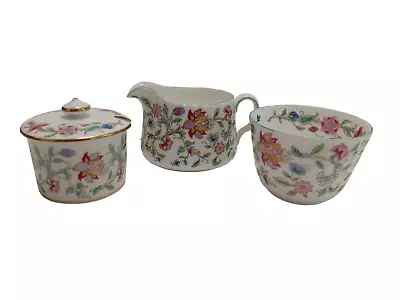 Vintage Minton Haddon Hall Bone China Tea Set Jam Bowl Sugar Jar And Milk Jug • £9.99